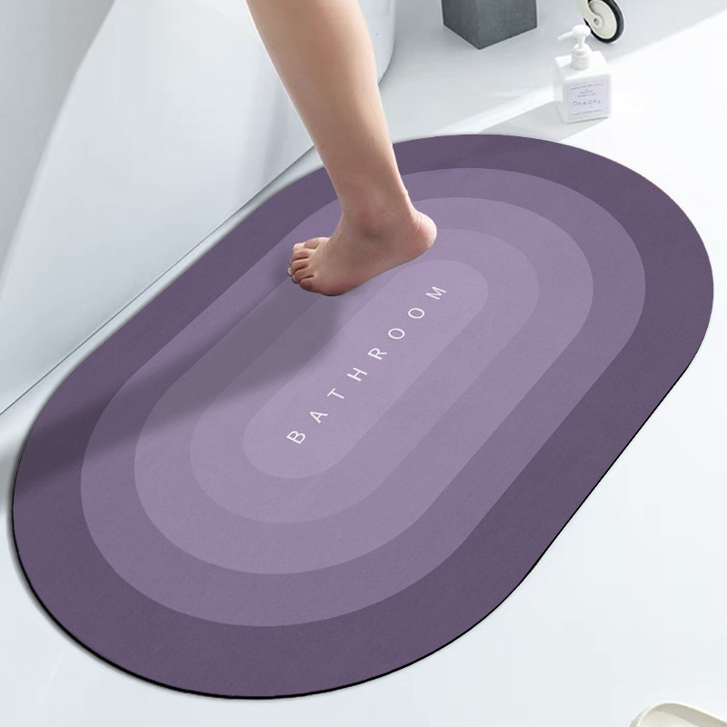 Nordic Style Oval Diatom Mud Bathroom Mat Cross-Border Wholesale Simple Floor Mat Home Door Non-Slip Quick-Drying Water Absorption