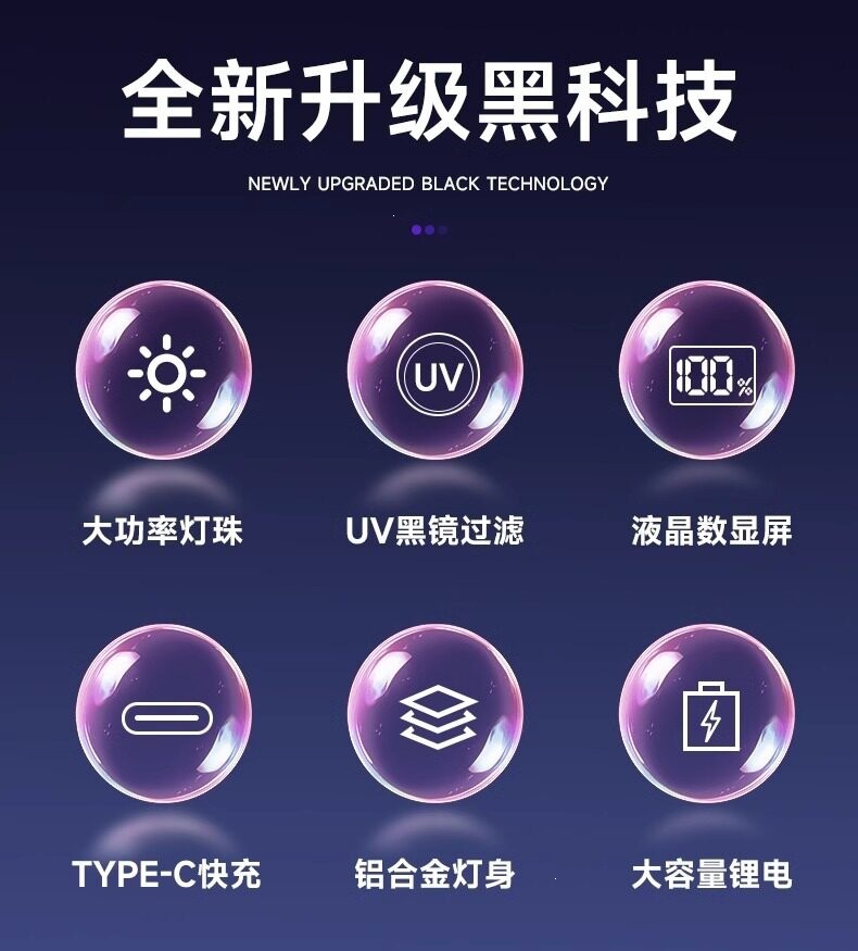 Oaks Purple Light Lamp for Identification, Ultraviolet Flashlight, Fluorescent Agent Detection Pen, 365Nm for Illuminating Jade and Emerald