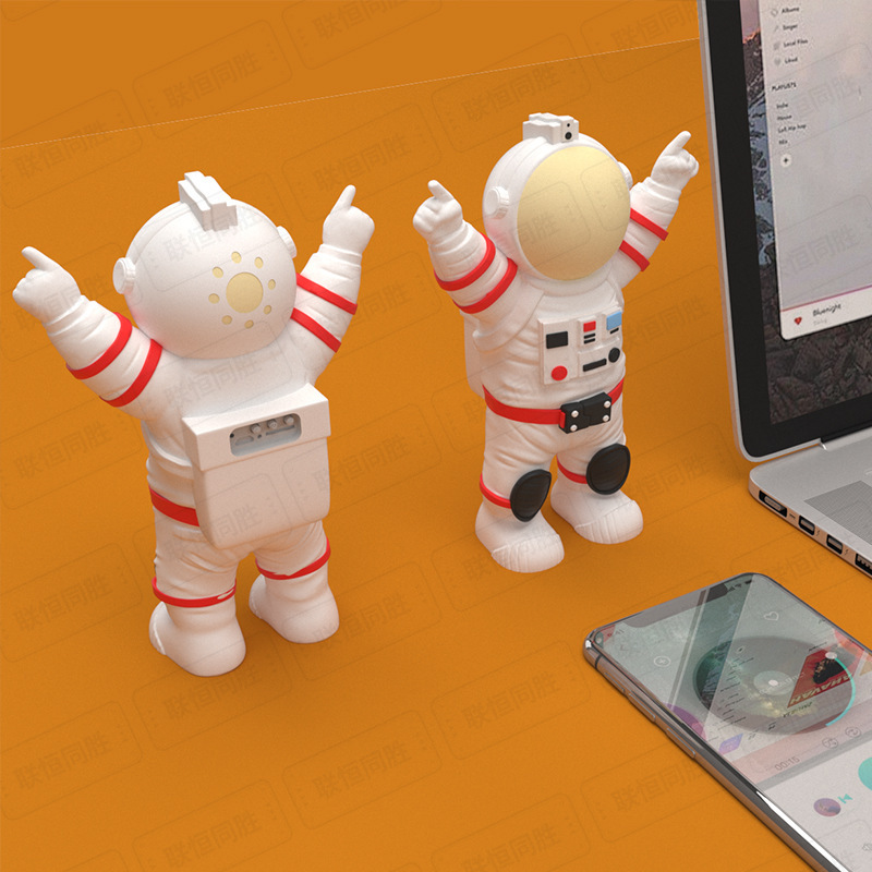 漫画風Bluetoothスピーカー、カスタムメイドのかわいい宇宙飛行士型、クリエイティブで個性的なデザイン、PVCカード挿入式Bluetoothスピーカー|undefined
