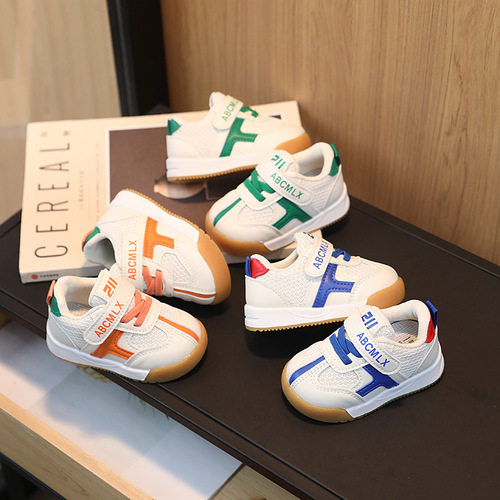 Toddler Shoes 2024 Spring and Autumn New Baby Shoes Soft Sole Baby Shoes Wear-Resistant Double Mesh Breathable Tide Cross-Border