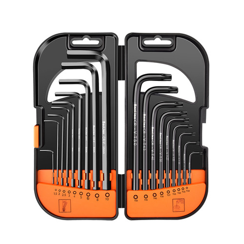 Hexagonal wrench set with inner 6-corner hexagonal hexagonal torx wrench and extended hexagonal metric screwdriver tool