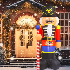 2.4m インフレータブルくるみ兵士クリスマスインフレータブル発光エアモデルくるみ割り人形インフレータブルロイヤル兵士兵士