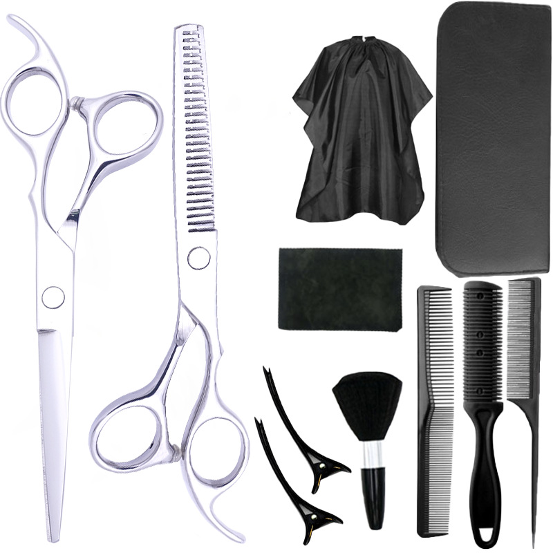 Tijeras para el cabello Zhangjiagang especiales para el cabello fino y roto, tijeras planas, flequillo, estilista transfronterizo, juego de tijeras de doble uso