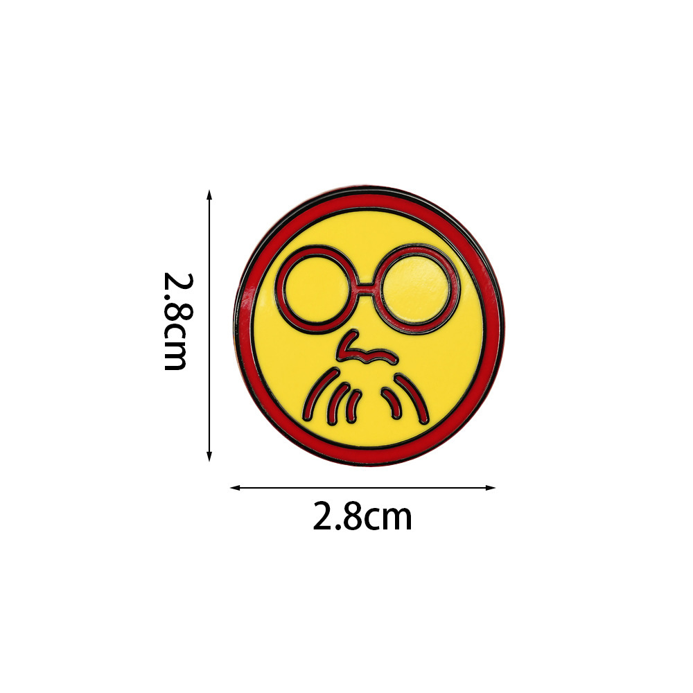 Sakamoto Daily Anime Merchandise Badge Fantasy Adventure Manga Enamel Pin with Glasses and Annoyed Expression Decoration