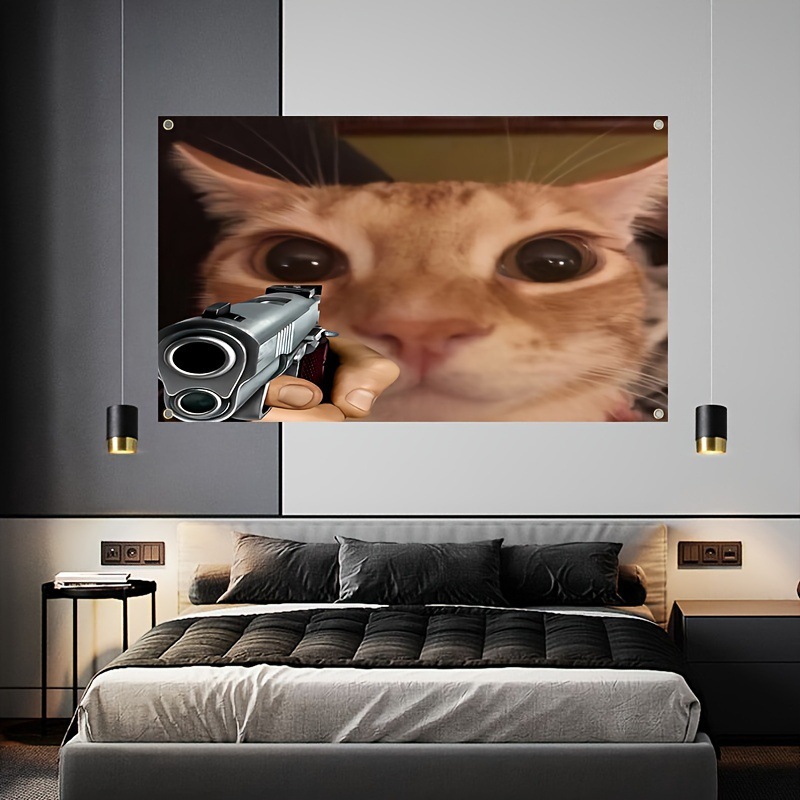 Creative Cat Flag 90x150cm Indoor Decorative Tapestry