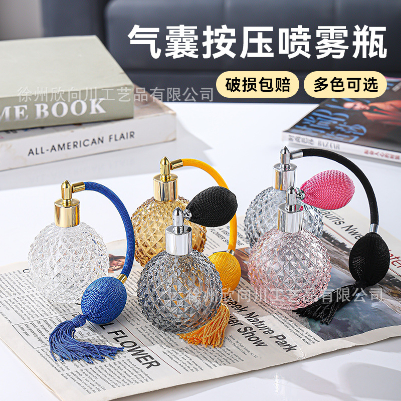 Bolsa de aire botella de spray de perfume 100mL prensa sub-botella piña aromaterapia botella de vidrio de alto grado volátil boquilla de peluquería