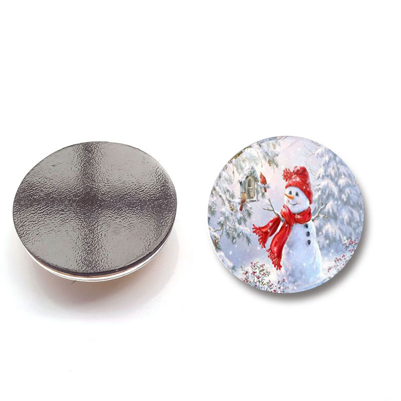 30MM 산타 클로스 눈사람 크리스탈 유리 냉장고 스티커 창조적 인 가정 장식 마그네틱 화이트 보드 스티커 크리스마스 선물