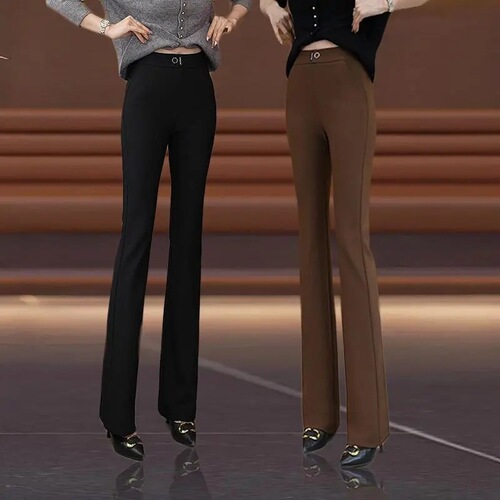 Stretch drag-down 2025 spring and summer new trousers, high-rise suit pants, slimming and all-matching casual, small and micro pants for women