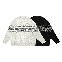 DK童装冬款复古法式织花加厚毛衣儿童女男童保暖休闲羊毛针织衫潮