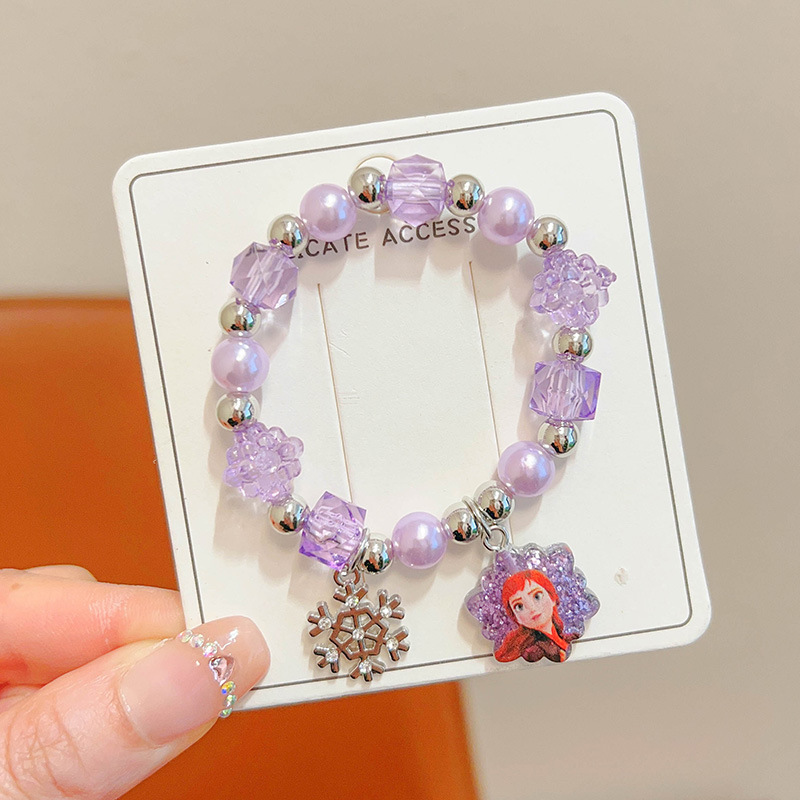 Linda niña nueva pulsera de princesa de dibujos animados niños Anna Aisha colgante pulsera cadena de joyería para niñas de nicho