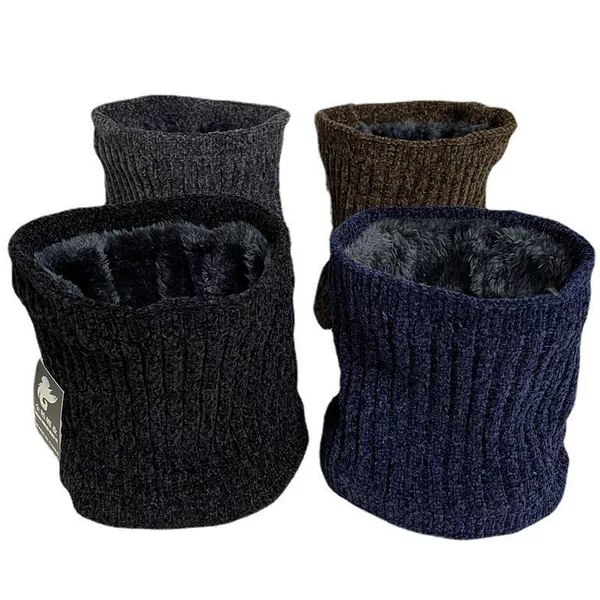 Winter Neck Sleeve Fleece Jacquard High Neck Scarf Chenille Outdoor Riding Neck Protection Pullover Scarf