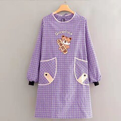 Wholesale 100% Cotton Apron Long Sleeve Kitchen Cooking Cover-up Large Size Factory Workwear Women's Home Use Anti-Stain Coverall