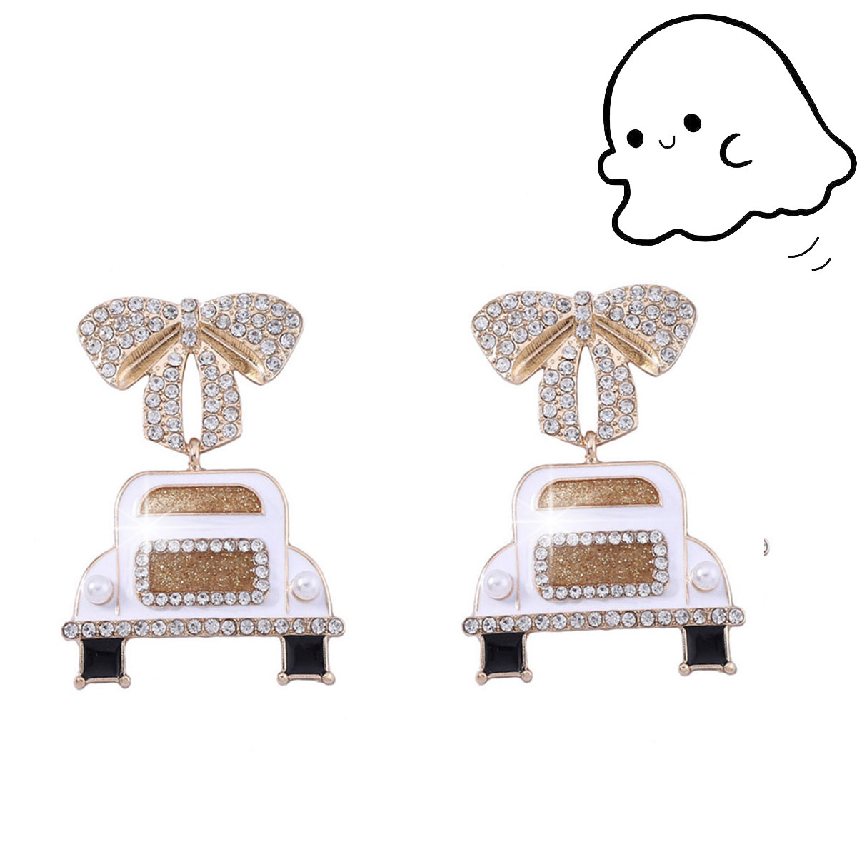 1 Pair Cartoon Style Car Bow Knot Zinc Alloy Earrings display picture 11