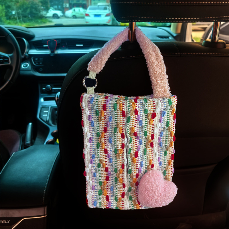 Caja de pañuelos de coche creativa de alta calidad, caja de dibujo de perro West Highland lindo, bolsa colgante de pañuelos de papel para coche, caja de dibujo de papel para coche