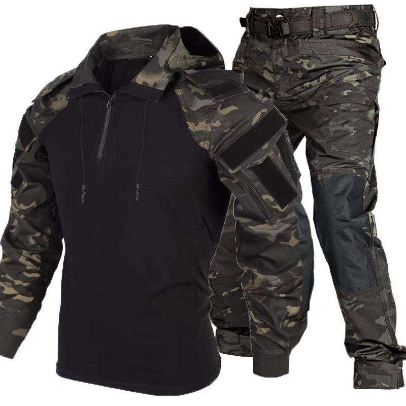 Y黒灰工業強襲SP2版戦術上着作戦服春秋シャツ風蛙服ズボンセットtシャツ衛L|undefined