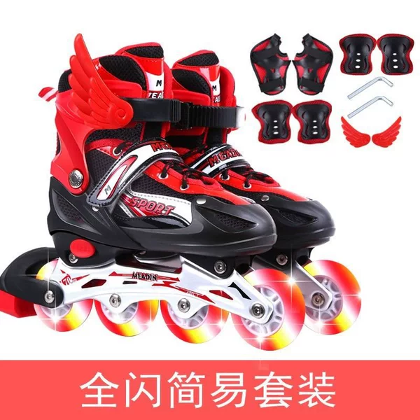 Red simple set, protective gear, 6 pieces
