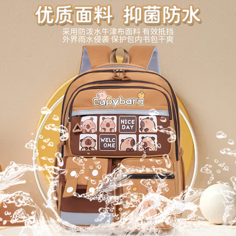 Kapibara mochila escolar para niños, nueva mochila de dibujos animados, mochila para niños y niñas.