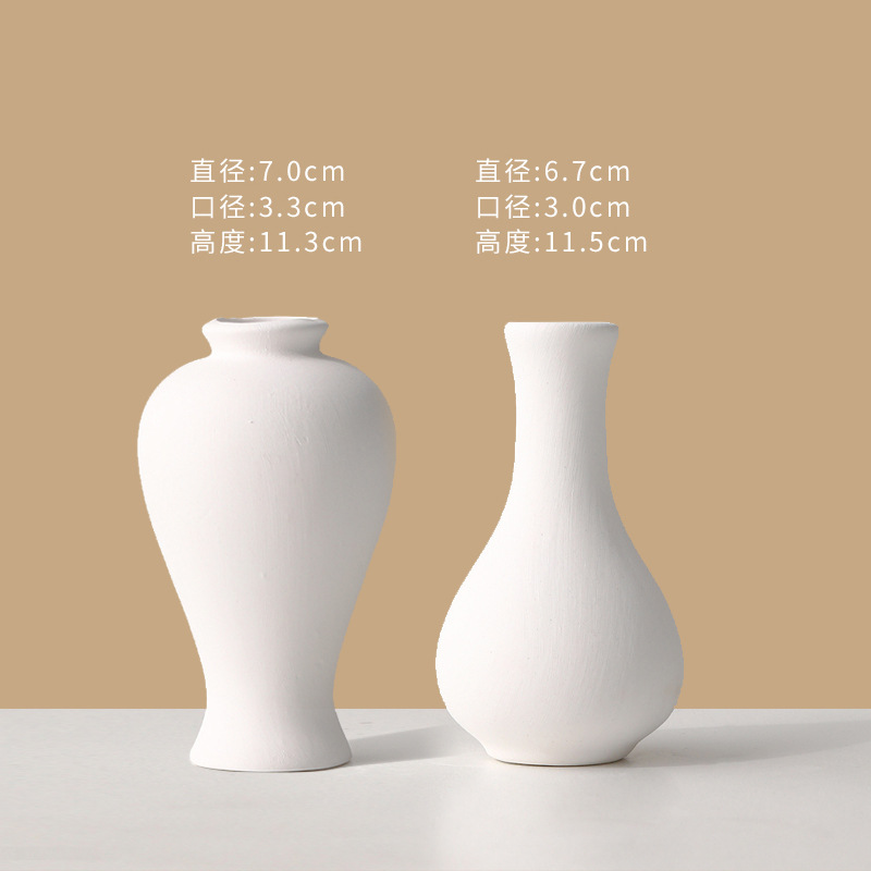 Jarrón de cerámica en blanco simple bricolaje blanco embrión bajo vidriado pintura de color sin yeso pintura de la mano de los niños de cerámica en blanco liso envío gratuito