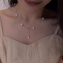 满天星珍珠项链女款小众设计高级感锁骨链2023新款爆款颈链毛衣链
