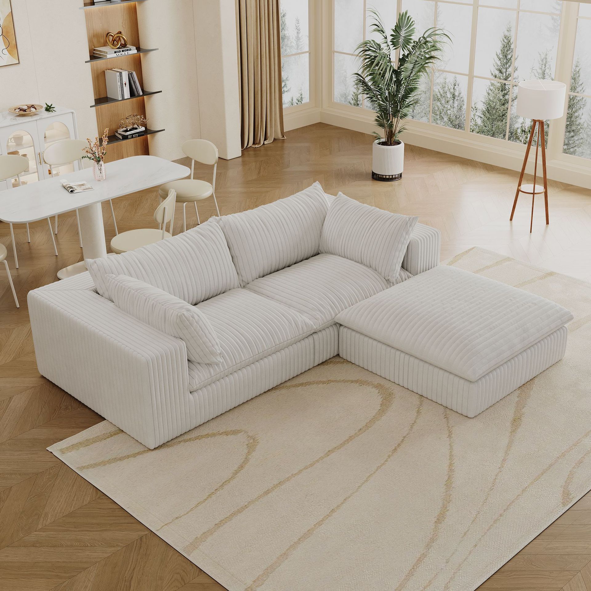 Nube de crema minimalista moderna pequeña casa de tela bloque de tofu sala de estar 2023 nuevo sofá de pluma totalmente desmontable