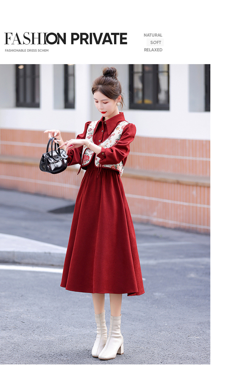 C5926 1540K ÁO SƠ MI NỮ HANTDC DÀI TAY CẢ BỘ 2 MÓN MÙA XUÂN THU ĐÔNG PHỤC CỔ CỔ ĐIỂN HỌA TIẾT HOA THỜI TRANG NỮ G04 SẢN PHẨM MỚI
