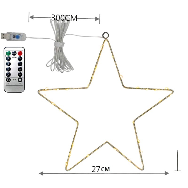 Nuevas luces LED de cadena para colgar en la ventana, decoración navideña, luz nocturna para dormitorio, decoración de ambiente, luces decorativas para días festivos