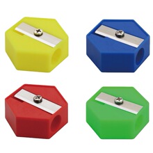 TAIHAO泰好六角卷笔刀六边型迷你单孔削笔器摇塑料铅笔刀美妆小刀