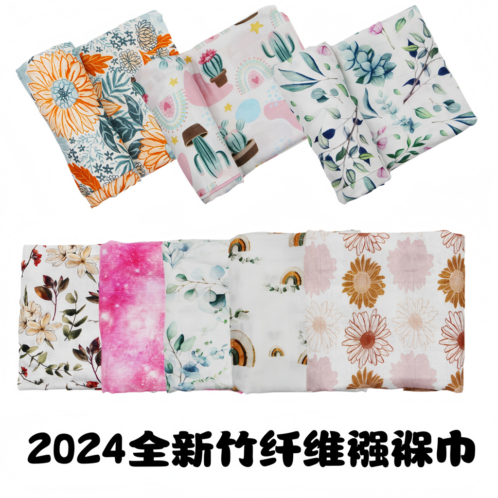 Cross-border bamboo cotton baby quilt gauze swaddling towel muslin baby blanket newborn wrap towel