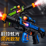 爆款儿童电动伸缩冲锋枪炫酷灯光仿真音效手枪男孩生日礼物批发