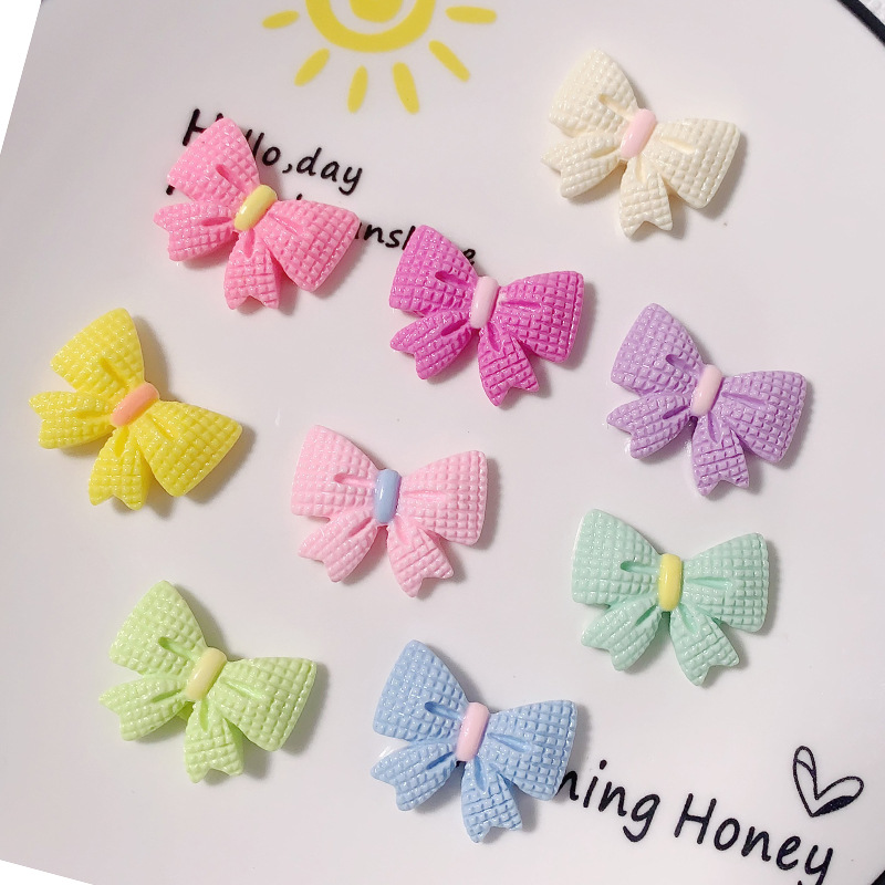 Nuevo macarón arco de color DIY accesorios de resina crema pegamento para el cabello adornamiento para el cabello agujero agujero zapatos sujetador material de taza