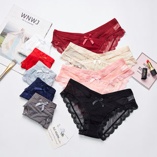 Ultra thin pants with bow, breathable lace trousers