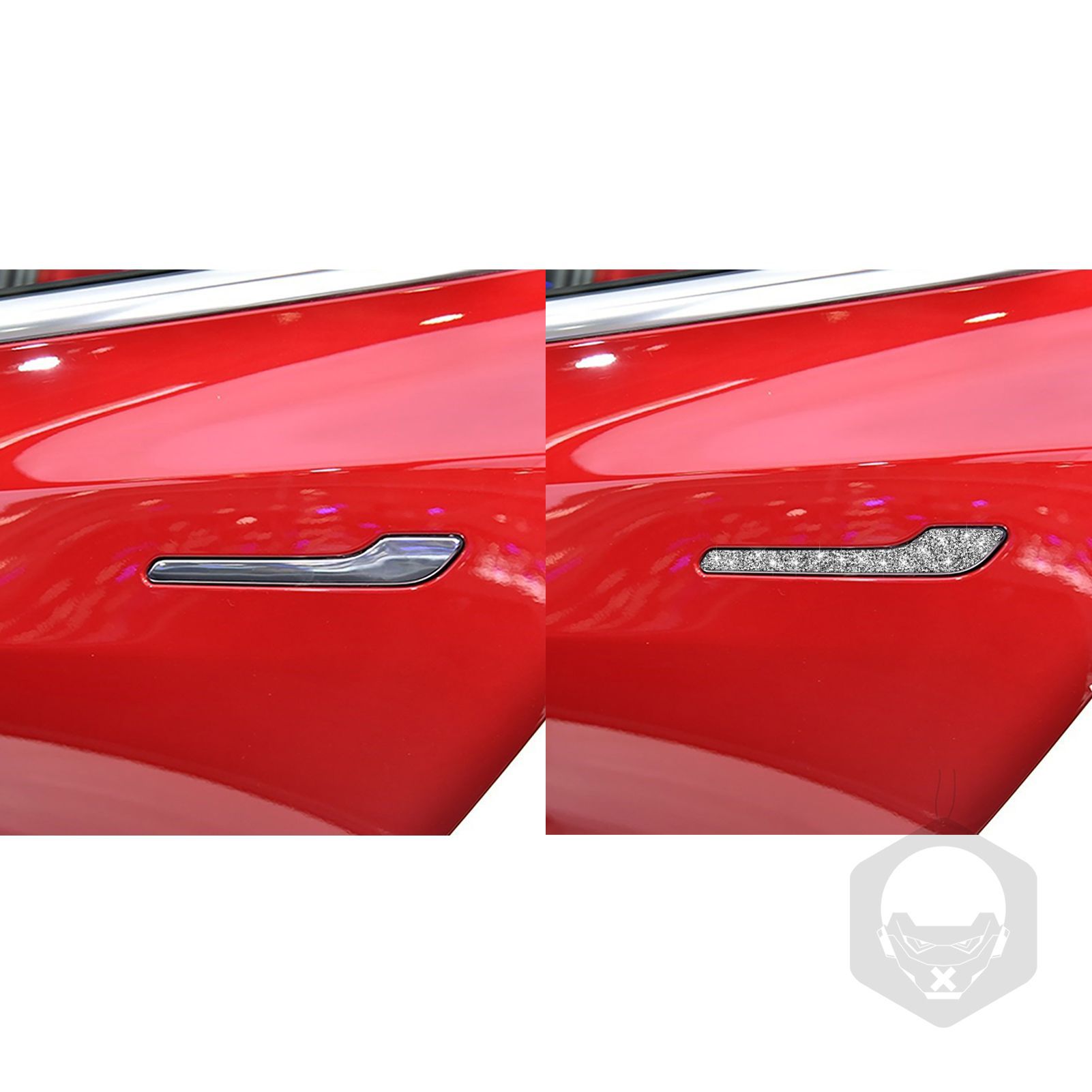 Suitable for Tesla Model 3 car interior diamond modification outer door handle diamond decoration paste