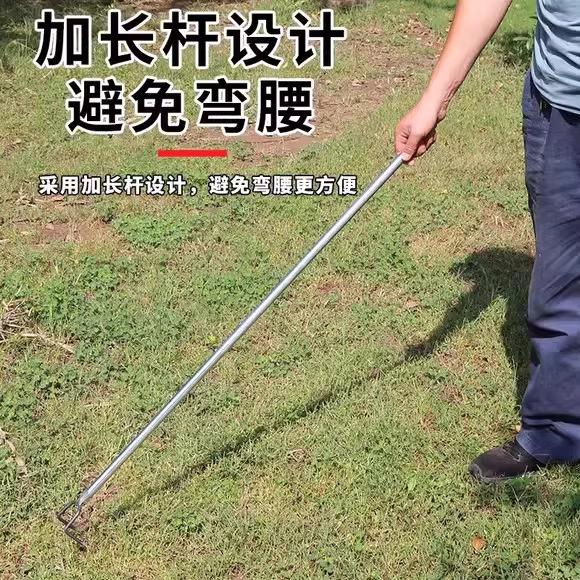キノコ拾いツール、キノコ拾い用の小さな熊手、キノコ拾い用の多機能熊手、キノコ拾い用のステンレス製の厚くて長い農具|undefined