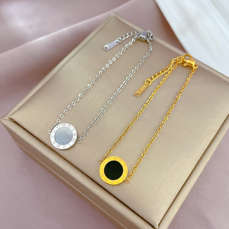 [Full body titanium steel] East Gate Furnace Gold Electroplating Personalized Roman Fritillaria Bracelet Female Netizen_voghion.com