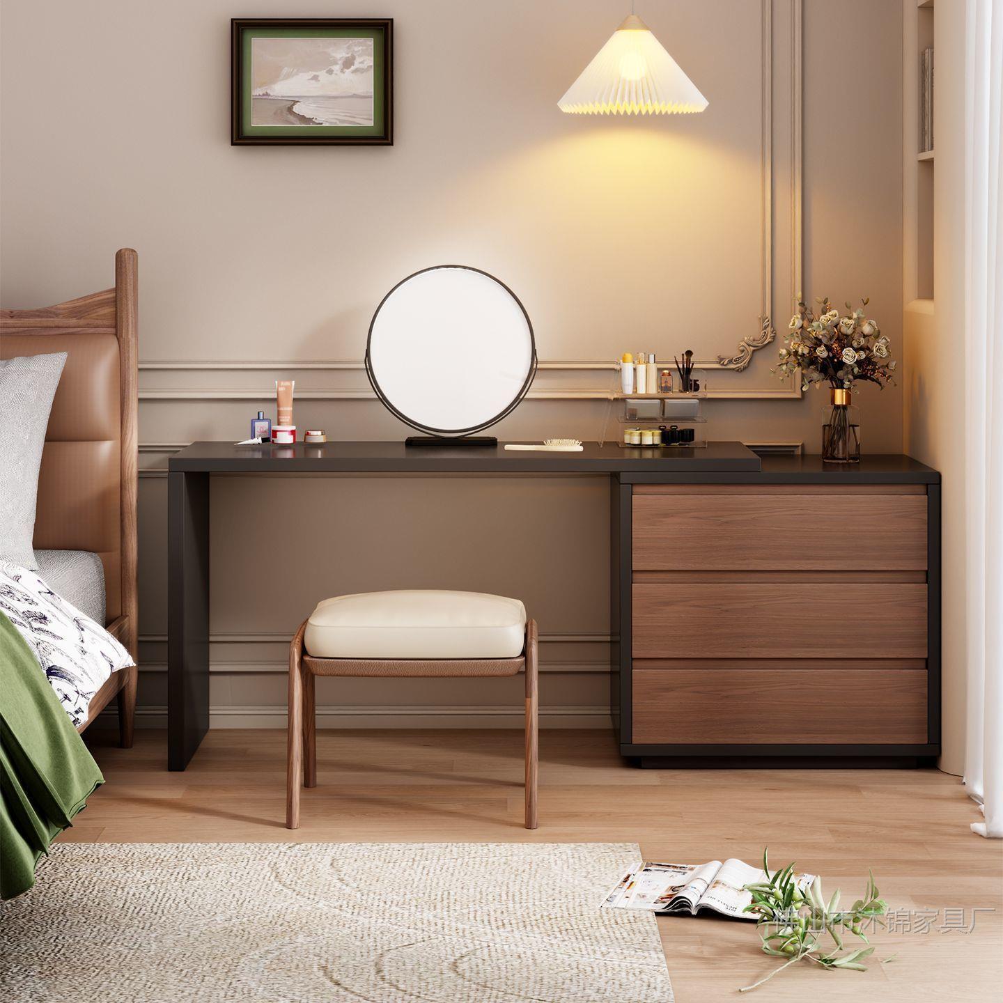 Mid-Century Style Bedroom Dresser Dresser Dresser Cupboard Integrated Solid Wood Bedroom Modern Simple Corner Desk