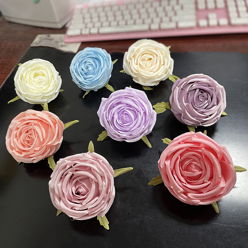 仿真花 裝飾玫瑰假花 DIY花牆花藝 櫥窗擺件 皇妃玫瑰花頭 白色