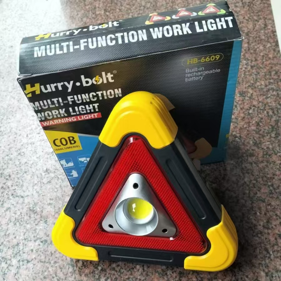 Tripod warning light LED multifunctional car emergency light solar charging car triangle safety warning sign