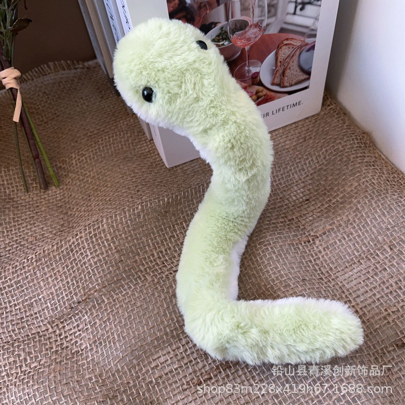 (2개) 2025 년 뱀 마스코트 귀여운 뱀 인형 어린이 봉제 장난감 헝겊 인형 소파 장식품