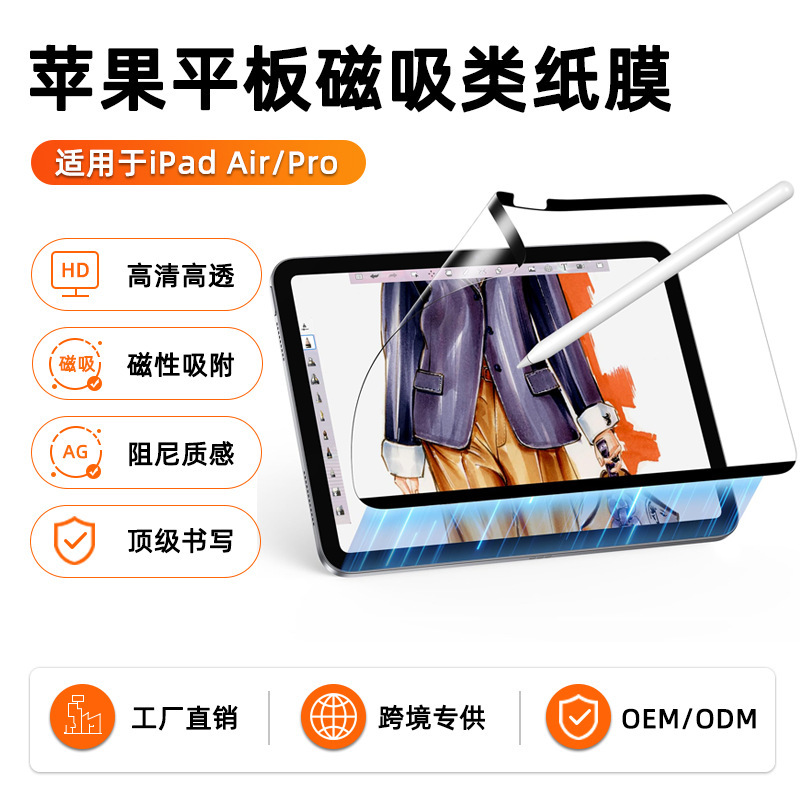 Cross-border paper-feel magnetic screen protector suitable for iPad Air 11inch magnetic paper-like film