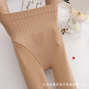 Spring and Autumn dark flesh leggings fleece-lined women's outer wear micro pressure slimming pantyhose water light belly contracting hip lifting high waist