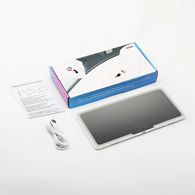 Source Direct Supply Cross-border Explosions Car led Beauty Mirror Sun Visor Makeup Mirror Double Button Touch Screen Light Mirror (Sun visor rearview mirror) - white-shell-new-upgrade-double-color-light-double-button