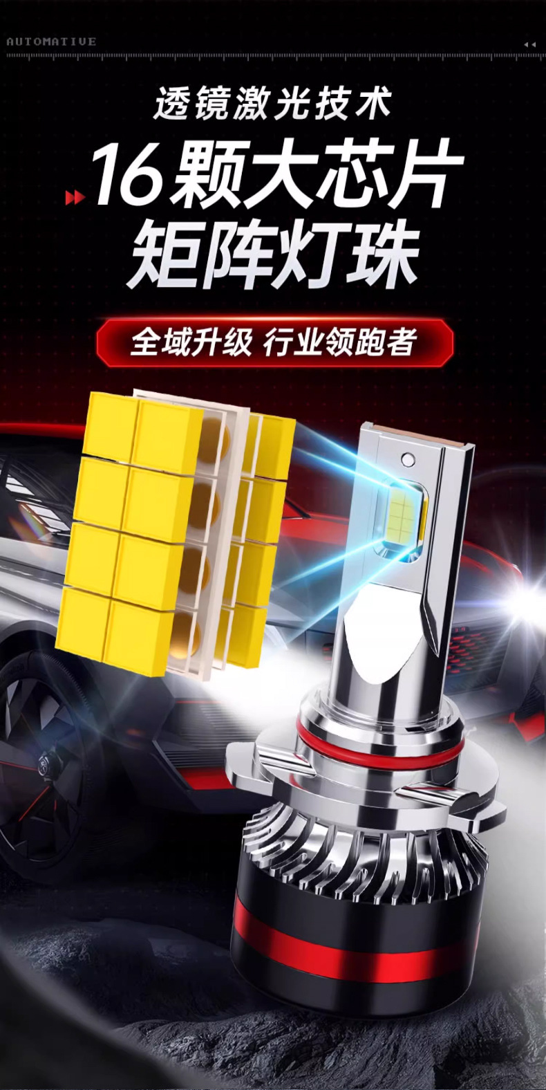 Hailouli Car Led Headlight H4 High and Low Beam Integrated High Power Truck Bulb H1 Modified H7 Source Manufacturer