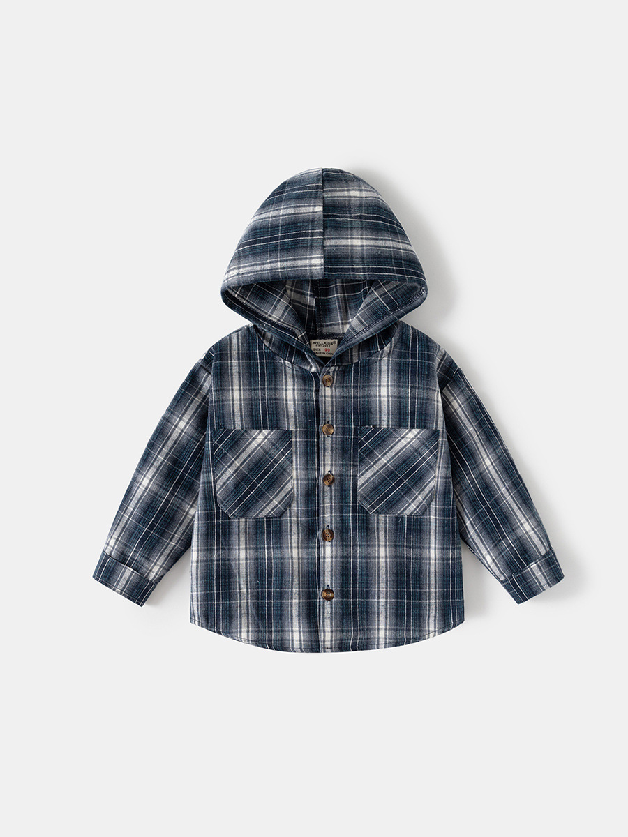 autumn children's shirt for boys with hood