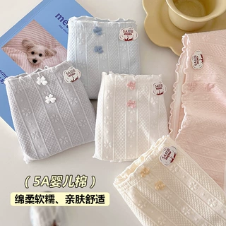 5A抗菌婴儿棉质纯棉少女内裤柔软提花舒适甜美中腰弹力学生三角裤