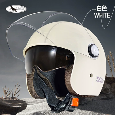 3C certification double mirror electric car helmet motorcycle winter four seasons helmet sunscreen female and male winter battery car helmet (Motosiklet kaskı (dəbilqə)) - l012-double-mirror-white