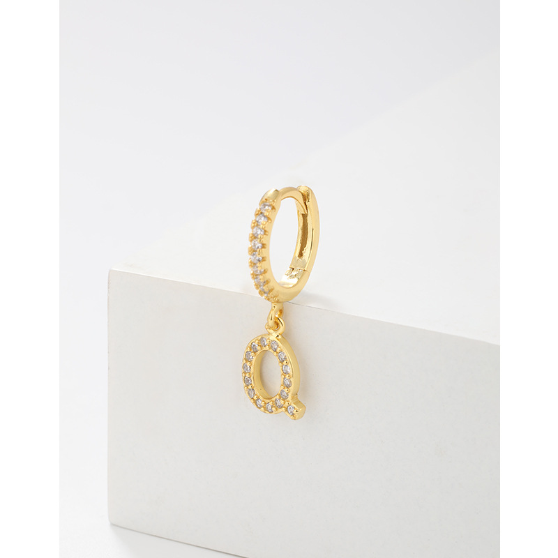 Amazon transfronterizo 925 plata esterlina 26 letras pendientes de estilo europeo y americano pendientes de orejas de orejas de orejas