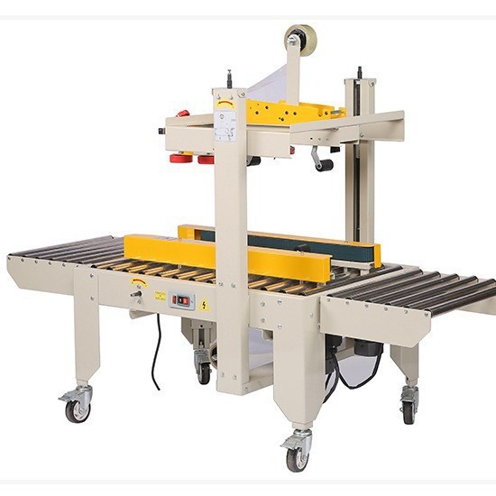 6050上下驱动封箱机 快递十字工字电商纸箱胶带打包折盖封口机