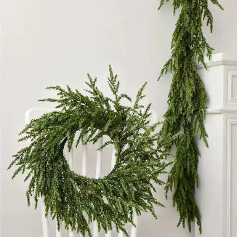 模擬緑の植物クリスマス装飾ソフトプラスチック感触PE素材松葉ノーフォーク松籐クロスボーダーアマゾンホットスタイル|undefined