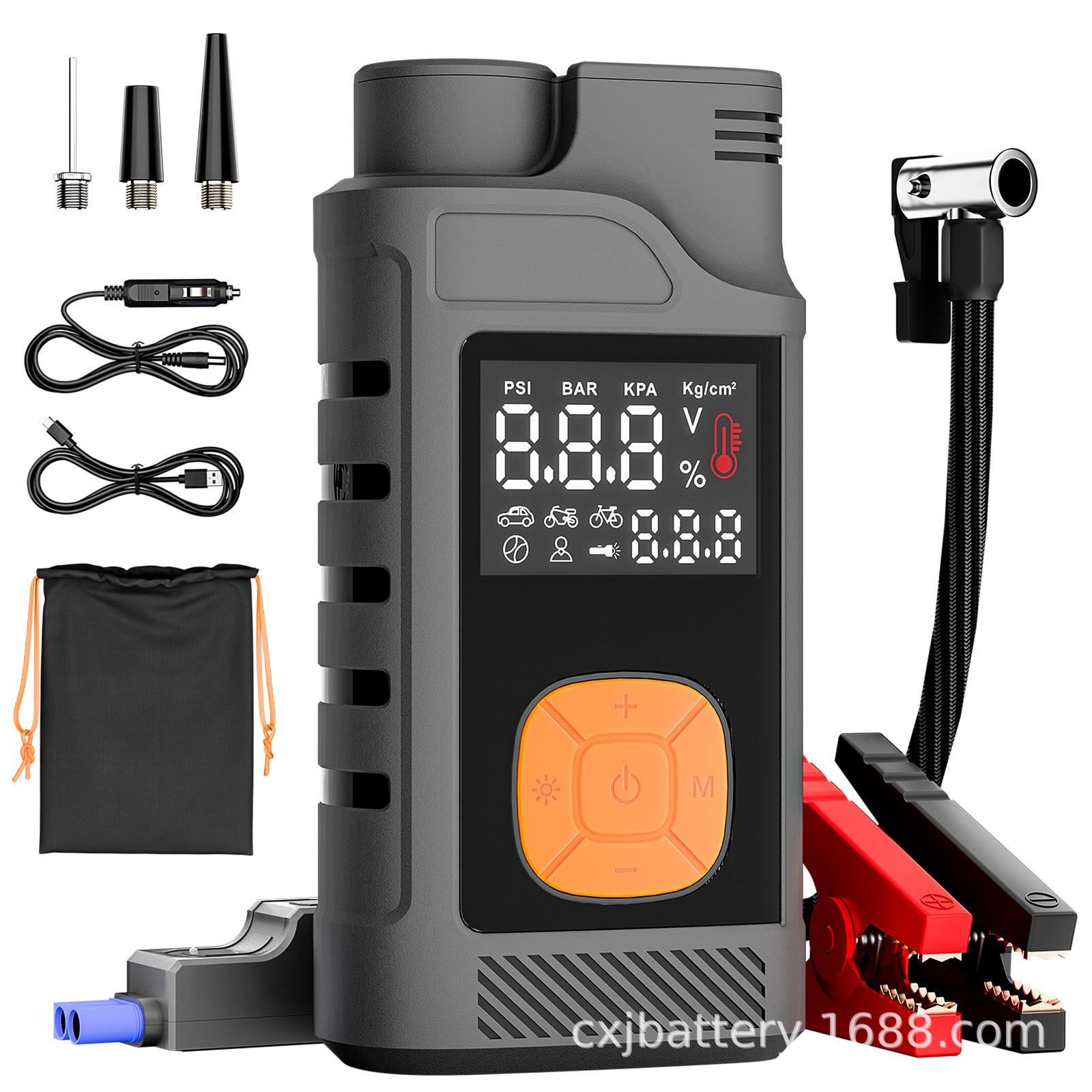 工厂直销车载应急启动宝12V汽车应急启动电源19缸打气泵