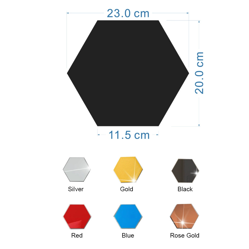 Acrylic 3D Self-Adhesive Wall Mirror, Waterproof, 12-Piece Set, Multiple Sizes